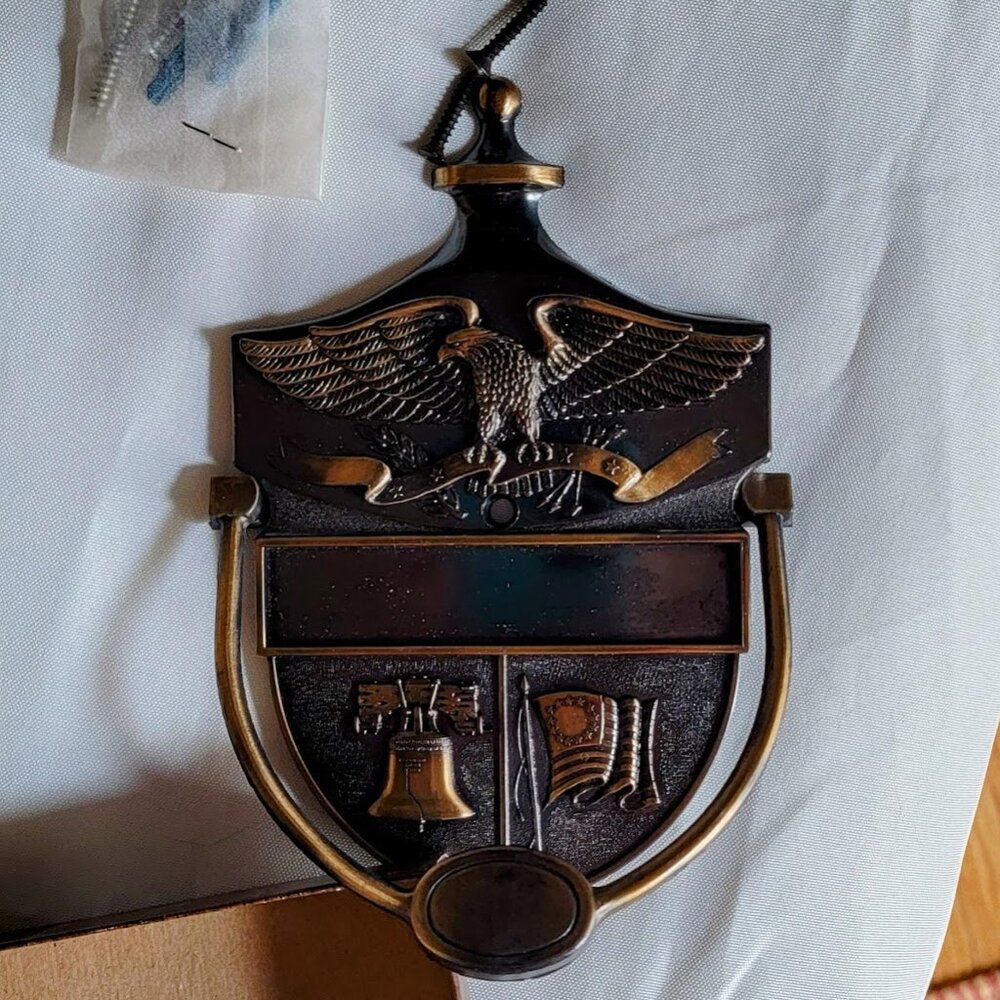 1976 American Bicentennial Metal Door Knocker Patriotic Eagle Liberty Bell